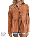 Loose Corduroy Shacket for Women - QH Clothing