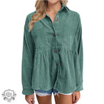 Loose Corduroy Shacket for Women - QH Clothing