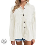 Loose Corduroy Shacket for Women - QH Clothing