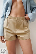 High Waist Pleated Wide Leg Shorts - QH Clothing