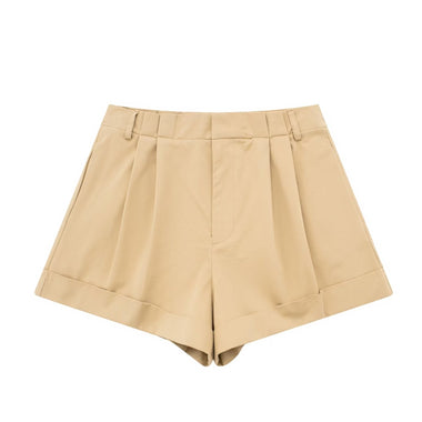 High Waist Pleated Wide Leg Shorts - QH Clothing