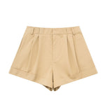 High Waist Pleated Wide Leg Shorts - QH Clothing