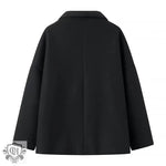 Polo Collar Double Breasted Wool Coat - QH Clothing