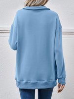 Fleece Polo Collar Pullover Women - QH Clothing