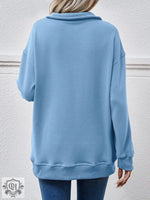 Fleece Polo Collar Pullover Women - QH Clothing