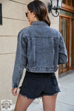 Popular Distressed Short Denim Jacket - Spring/Fall Essential - QH Clothing