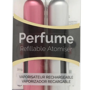 Pressit Refillable Perfume Atomiser Duo Pack - Silver & Pink - Fragrance