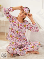 Home Wear Suit Pajamas Women Wear Eye Mask Three-Piece Set - Quality Home Clothing| Beauty