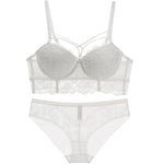 Push-Up Lace Bra Set - 70A / White - Clothing