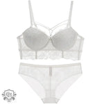 Push-Up Lace Bra Set - 70A / White - Clothing