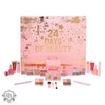 Pink and gold beauty advent calendar featuring 24 pieces of makeup for a luxurious experience