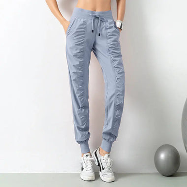 Pleated Slim-Fit Fitness Sports Pants Female Loose-Fit Tappered Trousers Running Pants Casual Quick-Drying Trousers Harem Pants Thin - Quality Home Clothing| Beauty