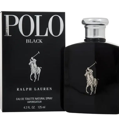 Ralph Lauren Polo Black Eau de Toilette 125ml with iconic polo player logo and box