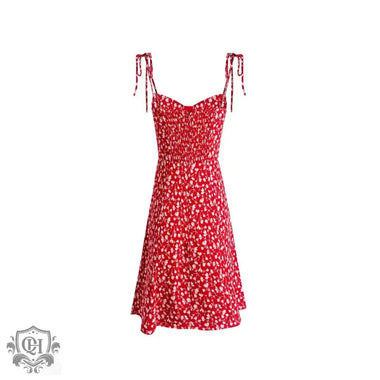 Red Floral Print Summer Cami Dress - QH Clothing