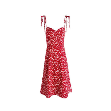 Red Floral Print Summer Cami Dress - QH Clothing