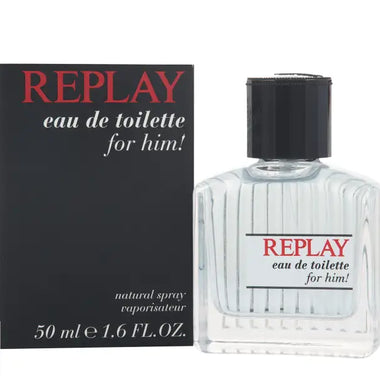 Replay For Him Eau de Toilette 50ml Spray elegantly presented for discerning gentlemen