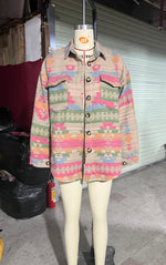 Retro Geometric Wool Coat - QH Clothing