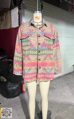 Retro Geometric Wool Coat - QH Clothing