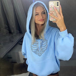 Rhinestone Skeleton Hoodie Sweater - QH Clothing