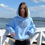 Rhinestone Skeleton Hoodie Sweater - QH Clothing