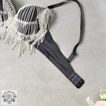 Rhinestone Tassel Bead Bra Top - QH Clothing