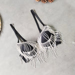 Rhinestone Tassel Bead Bra Top - QH Clothing