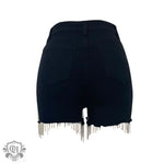 Rhinestone Tassel Denim Shorts - QH Clothing