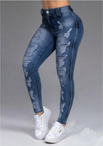 Ripped Slimming Denim Skinny Jeans - QH Clothing