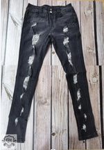 Ripped Slimming Denim Skinny Jeans - QH Clothing