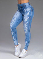 Ripped Slimming Denim Skinny Jeans - QH Clothing