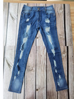 Ripped Slimming Denim Skinny Jeans - QH Clothing