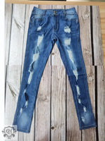 Ripped Slimming Denim Skinny Jeans - QH Clothing