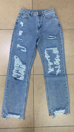 High Waist Ripped Denim Jeans - QH Clothing