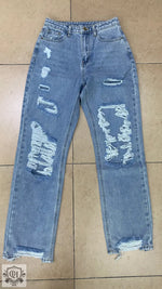 High Waist Ripped Denim Jeans - QH Clothing