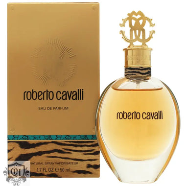 Roberto Cavalli Eau de Parfum 50ml Sprej bottle and box displayed elegantly