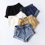 Summer Denim Elastic Waist Shorts - QH Clothing