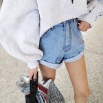 Summer Denim Elastic Waist Shorts - QH Clothing