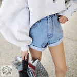 Summer Denim Elastic Waist Shorts - QH Clothing