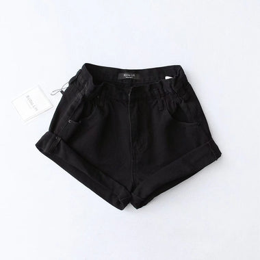 Summer Denim Elastic Waist Shorts - QH Clothing