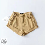 Summer Denim Elastic Waist Shorts - QH Clothing