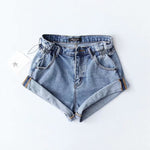 Summer Denim Elastic Waist Shorts - QH Clothing