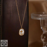 Exquisite Rose Tag Pendant Necklace with Gemstone Design -  QH Clothing