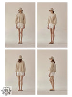 Loose Cotton Hoodie with Lantern Sleeves - QH Clothing