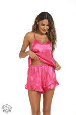 ​Silky Ruffle Sleeveless Pajama Set -  QH Clothing