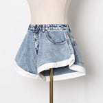 "Ruffled Denim Shorts – Summer Chic" - QH Clothing