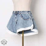 "Ruffled Denim Shorts – Summer Chic" - QH Clothing