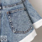 "Ruffled Denim Shorts – Summer Chic" - QH Clothing