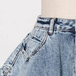 "Ruffled Denim Shorts – Summer Chic" - QH Clothing