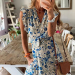 Spring Summer Women Sexy Print Lace-up Dress Women - Quality Home Clothing| Beauty