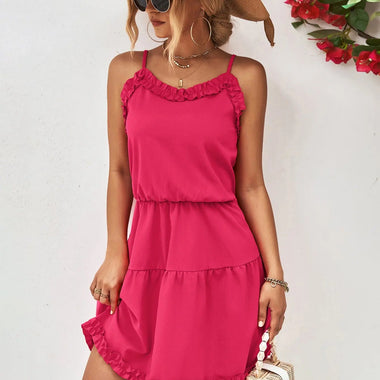 Women Clothing Spaghetti Strap Ruffle Dress - Quality Home Clothing| Beauty